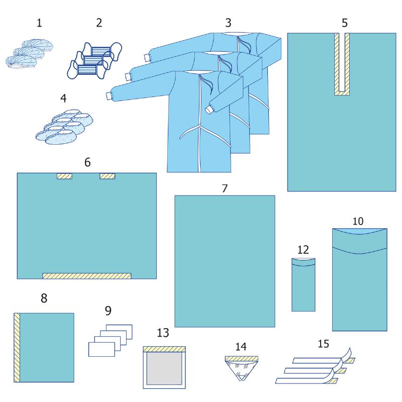 Комплект одягу та покриттів операційних для ортопедії №1 Taipan-Pharm стерильний